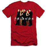 Friends Cast In Black Men's Ultra-Soft 30/1 Cotton Slim Short-Sleeve T-Shirt